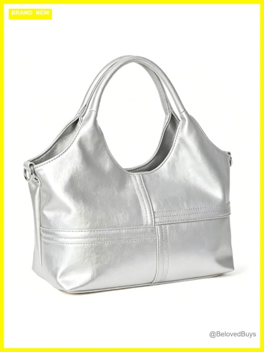 Vegan Leather Medium Tote Hobo Bag with Detachable Satchel Strap